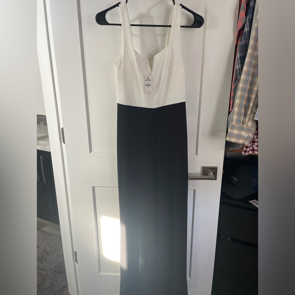 Women’s black and white jumpsuit